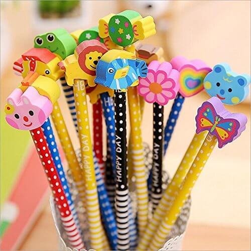 Parteet Birthday Party Return Gifts - Pack of 12 Extra Dark High Quality Pencils with Eraser for Kids